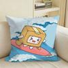 Cute Fox and BOX LLankyBox Square Sofa Pillow Cover Solid Color Living Room Home Decor Cushion Case