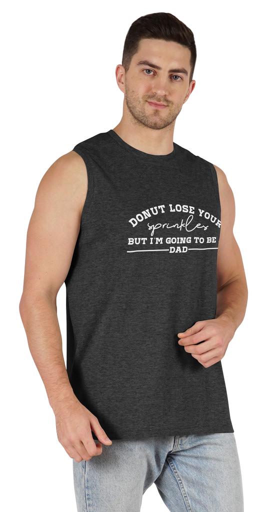 Inkmeso Men  s Tshirt   Donut Loose Your Sprinkles But I  m Going To Be A Dad   Graphic Tshirt For Pregnancy