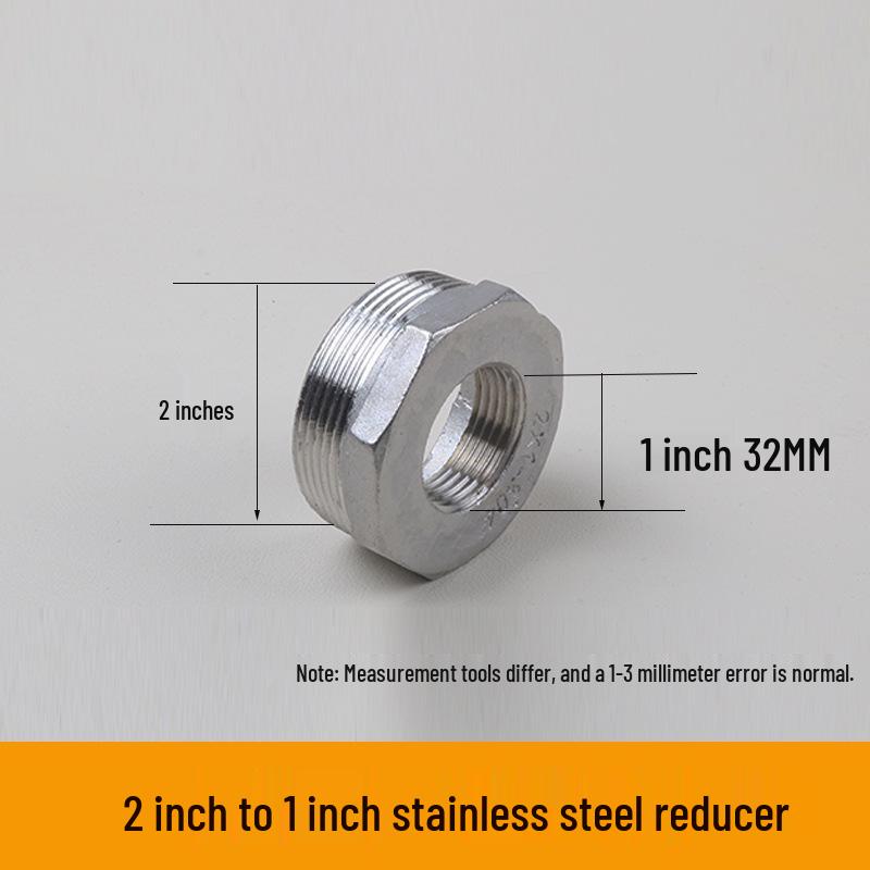304 Stainless Steel Reducing Nipple, Male/Female, Thickened, 6-Point to 4-Point, 4-Point to M14 Pressure Gauge Adapter