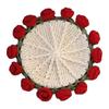 Crochet Flower Coasters Handmade Vintage Bouquet Knitted Rose Flower Decorative Coasters Anti-scald Table Mats Without Flower Pot