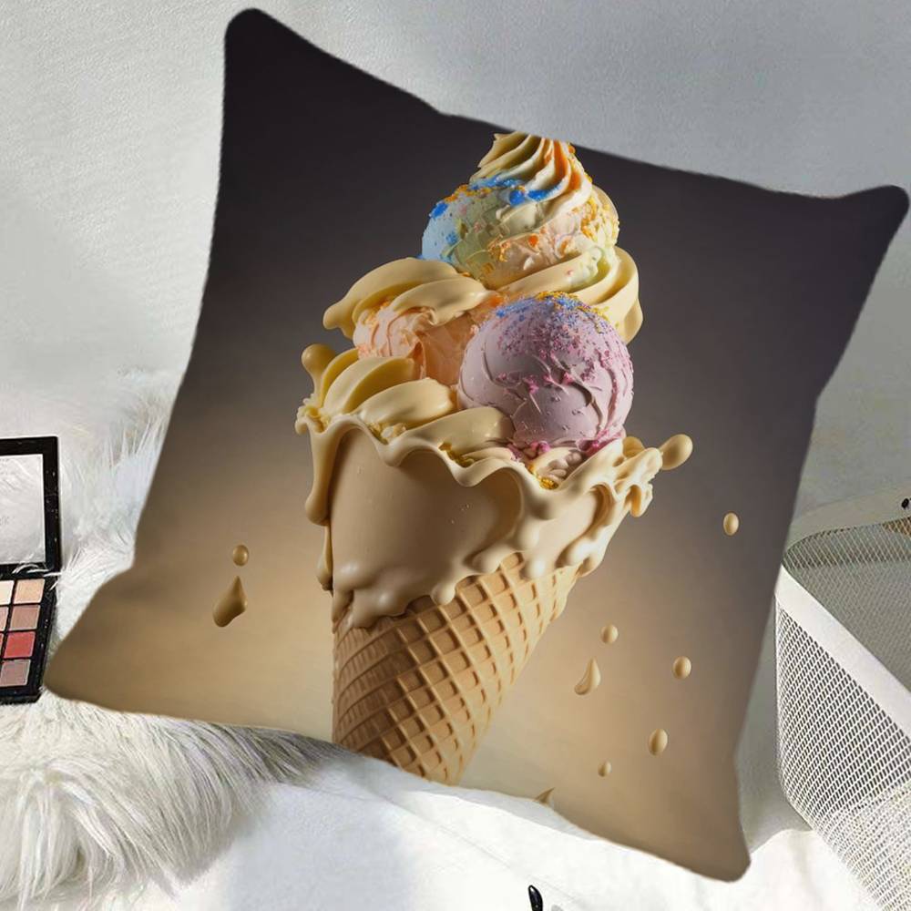 Pizza Hamburger Hot Dog Ice Cream Pillow Case Square Pillow Bedroom Sofa Leisure Comfort Cushion Car Home Decoration