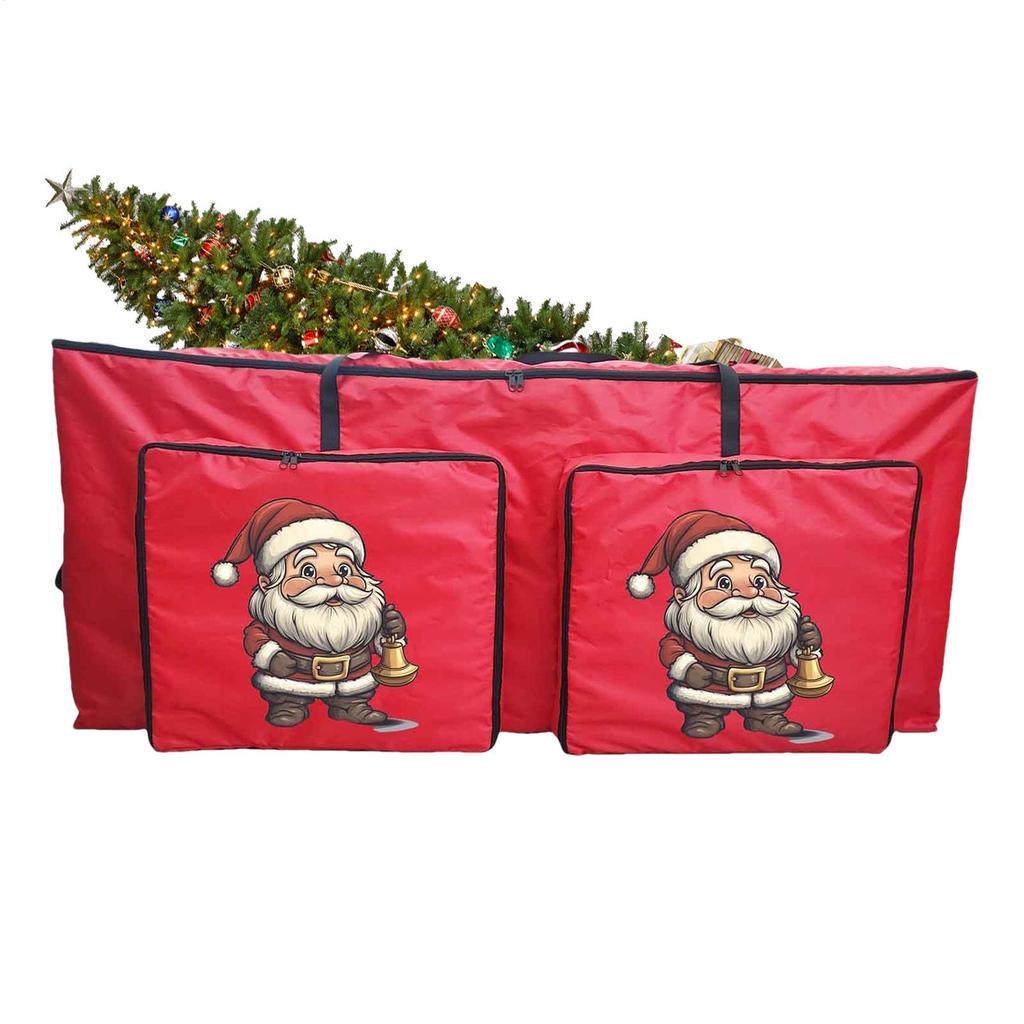 Christmas Tree Storage Bag Zippered Organizer With 2 Front Pockets Waterproof Oxford Cloth Dustproof Garland Organizer Pouch