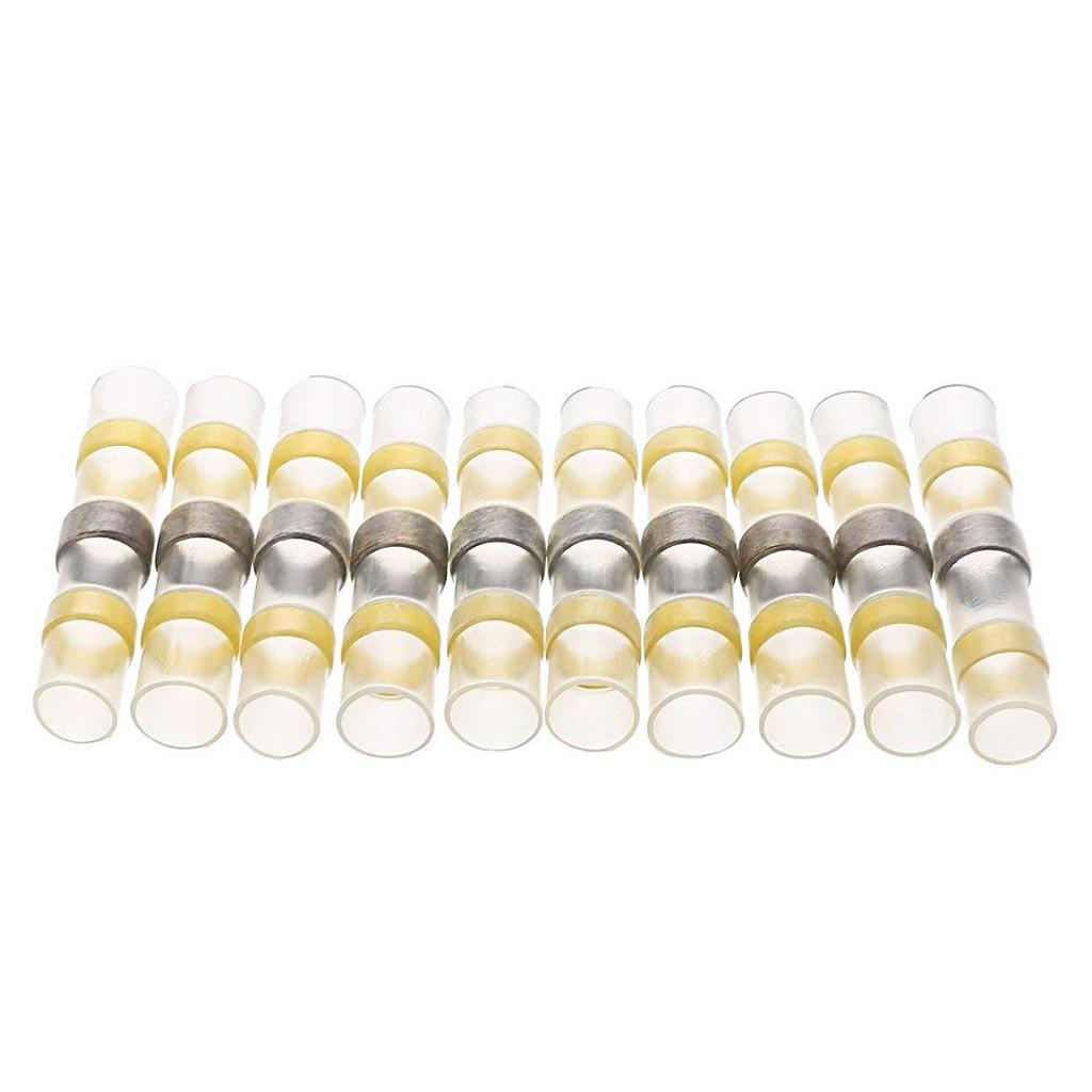 50pcs SST Heat Shrinkable Tube Waterproof Solder Ring Wire Connectors Awg22-18 Butt Bushing Electrical Splice Terminal