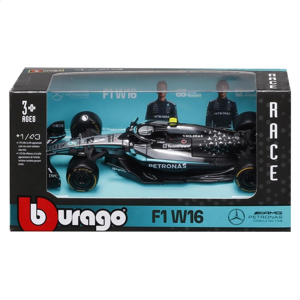 Bburago 2025 Model F1 Mercedes AMG Petronas F1 W16 Team Andrea Kimi Antonelli Australian GP Race Sports Car Miniature Diecast Car Finished Product