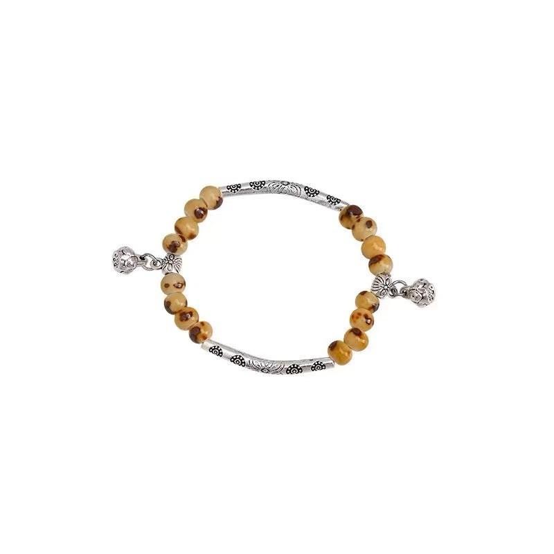Amber Exquisite Retro Peace Lock Bracelet For Women Geometric Design Artistic
