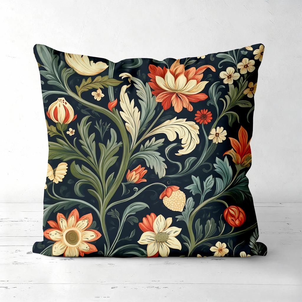 Vintage Floral William Morris Style Throw Pillow Covers Pattern Cushion Cover Suitable For Sofa Bedroom Car Pillow Cover