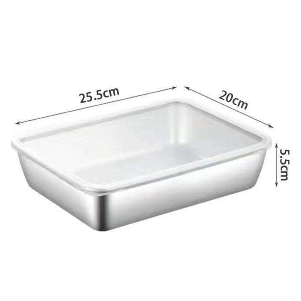 Cooking Utensils Stainless Steel Storage Box Stainless Steel 1Pcs Fresh Box Large Size With Plastic Cover Exquisite High Quality