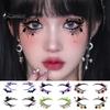 Cosmetic Transfers for Adults 2 Pairs Halloween Eye Tattoo Stickers, Waterproof Temporary Face Decals with Ghostly Decorations Pumpkin Bat Spider Web,