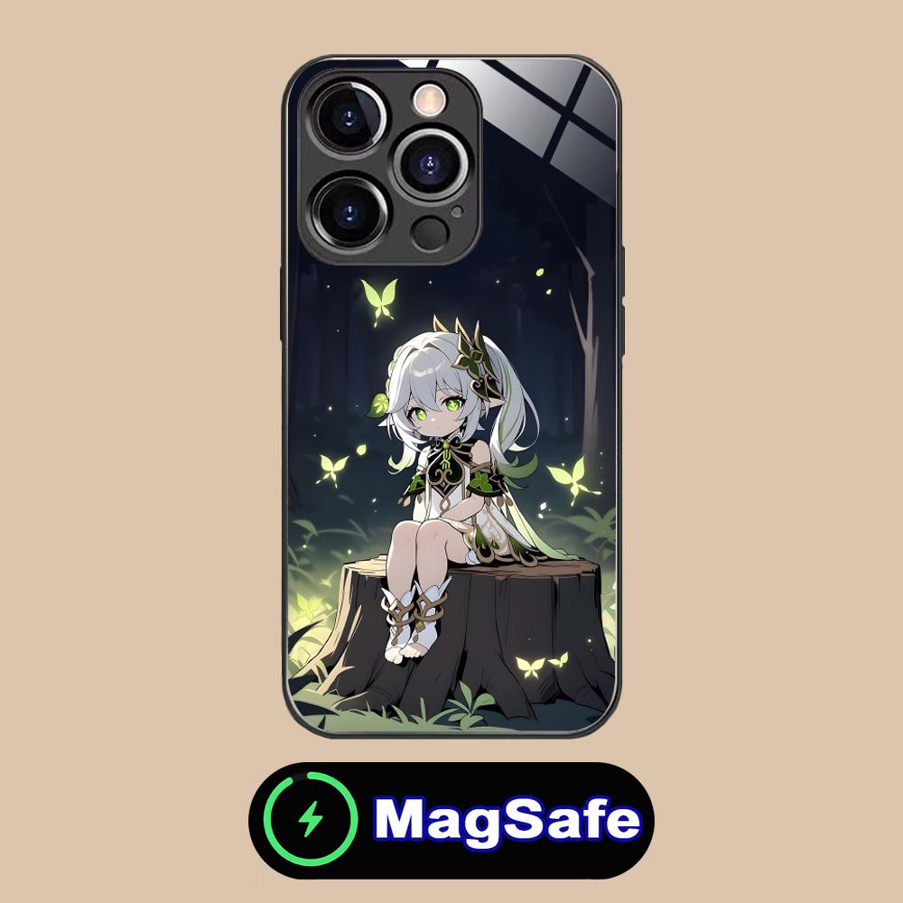 Genshin Impact Nahida Phone Case for iPhone 16 15 14 13 12 11 Pro Max Plus Mini MagSafe Glass Colour Printing Pretty Smartphone