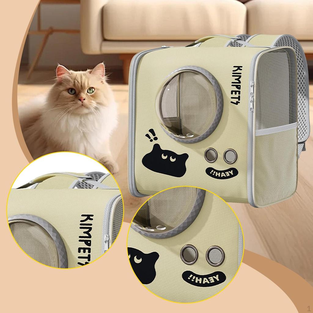 Backpack for Pets, Pet Carrier Bag, Double Shoulder Straps, Breathable, Spacious, Ideal Hiking,