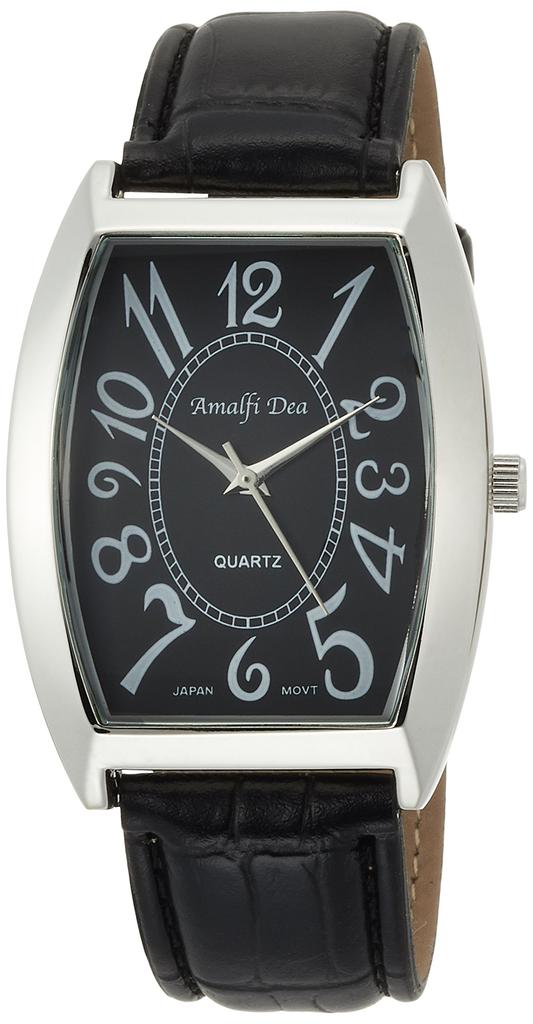 [Arias] Analog Leather Band Waterproof Tonneau Men's Black A35M20