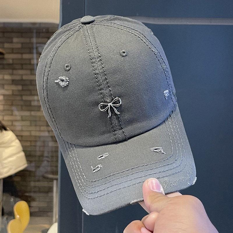 Retro old gradual change baseball cap children spring and summer trend bow cap big head circumference sun hat