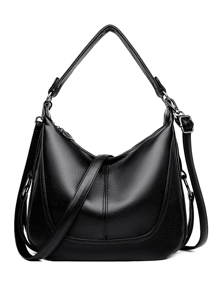 

Luxury Womens Designer Handbags large Capacity pu leather Crossbody Bags for Woman Fashi Soft Skin Female Shoulder Bags чёрный