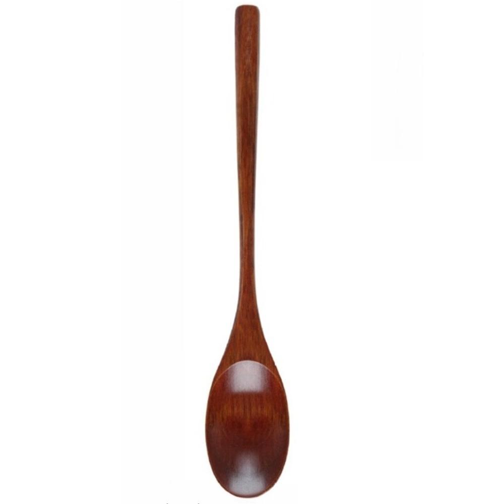 Wooden Spoon Long Handle Spoon Light Weight Table Spoon Eco Friendly Portable Spoon for  Cooking Mixing Eating Kitchen Tools