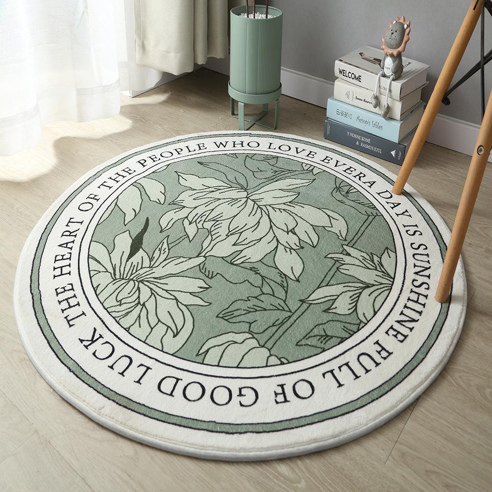 

Wabi-silent Нерегулярний кашеміровий килим Потовщений Вітальня Спальня Килимок для ліжка Домашній світлий розкішний круглий килимок 200cm diameter imitation cashmere anti-skid bottom