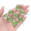 5pcs Green Lucky Four Leaf Clover Pendant Handmade Glass Dry Flower Four Leaf Clover Ornament DIY Necklace Craft Jewelry Making