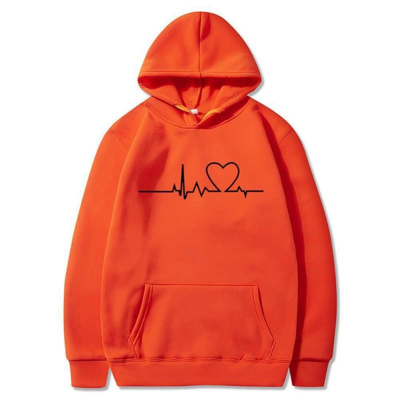 Womens Winter Hooded Long Sleeve Sweatshirt Loose Fit Unisex Casual Pullover With Kangaroo Pocket