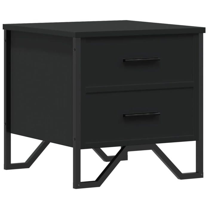 VidaXL Black Bedside Table 40x41x40 Cm Engineered Wood, Side Table, Bedside Cabinet, Side Table for Bedroom, 848504