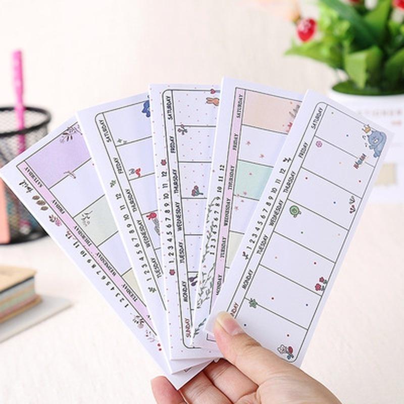 3pcs Kawaii Weekly Plan Paper Scrapbooking Stickers Sticky Note Stationery School Supplies Memo Pad