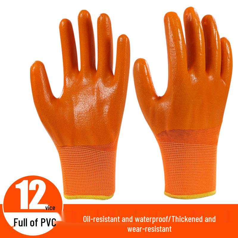 Waterproof Non-Slip Nitrile Latex Work Gloves for Construction & Auto Repair