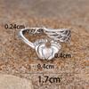 Luxury Female Wihte Heart Angel Zircon Stone Ring Dainty Silver Color Wedding Jewelry For Women