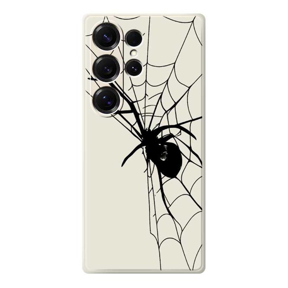 For Samsung Galaxy S25 Ultra Case Spider Pattern Printing Straight Edge TPU Phone Back Cover