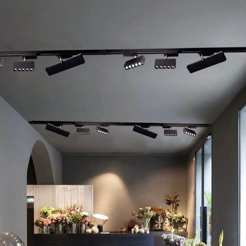 20W/30W LED Linear Grille Track Spotlights Long Ceiling Rail Floodlight Living Room Cloth Store Track Lighting System AC110/220V