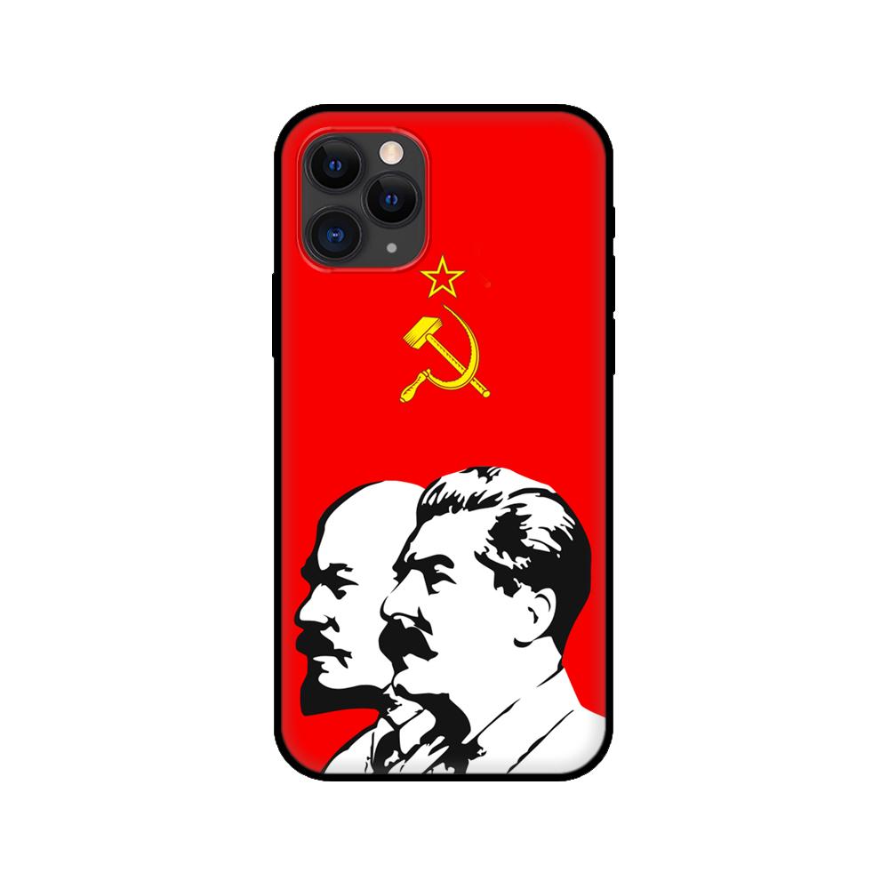 

Черный чехол из ТПУ для iPhone 5 5S SE 2020 6 6S 7 8 plus x 10 XR XS 11 12 13 mini pro MAX задняя крышка Ленин Флаг Советского Союза iphone XR
