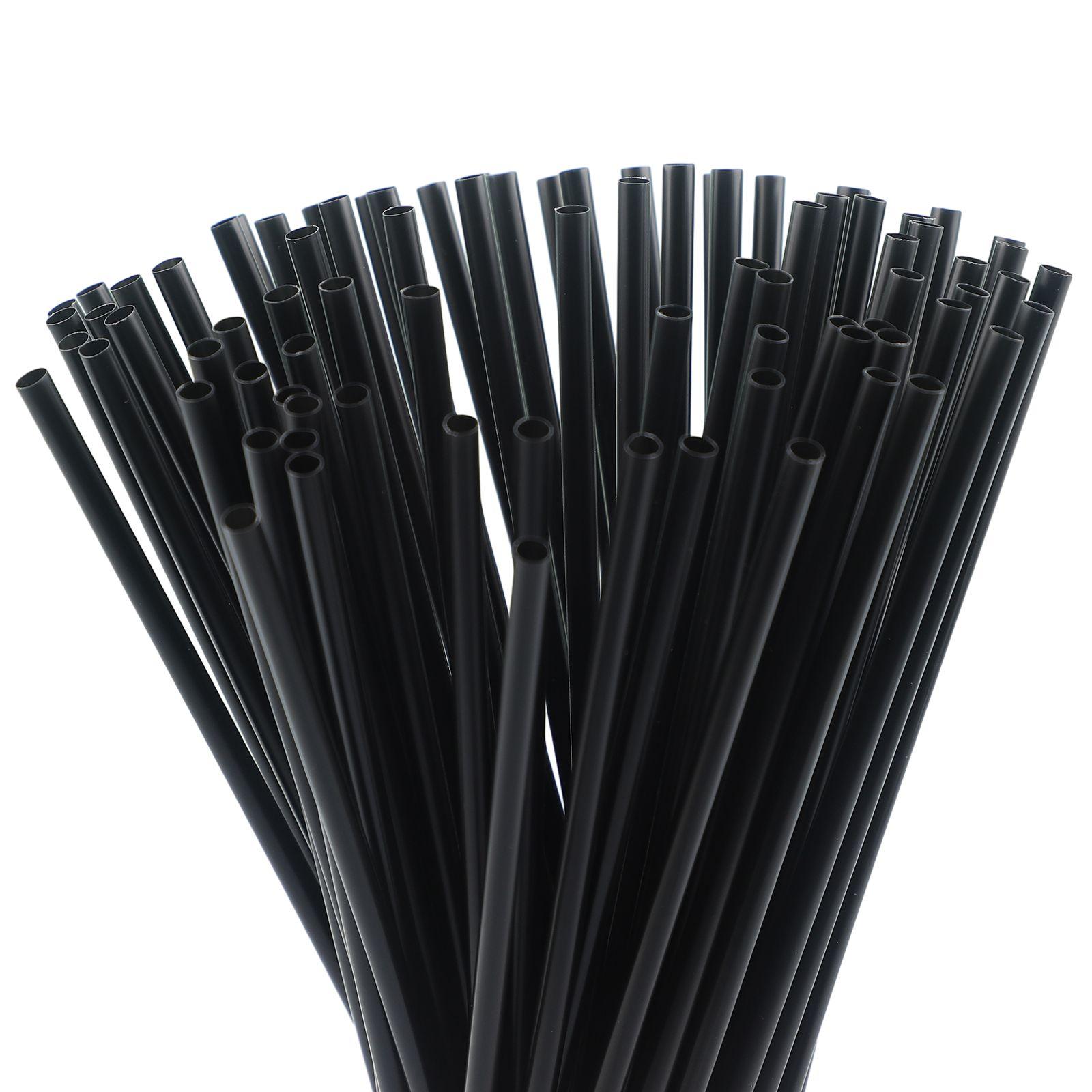 Home Straws Disposable Straws PP Plastic Tubes 100pcs 260mm Black Bubble Tea Drinking DIY Dessert/milkshake Bars China Mainland