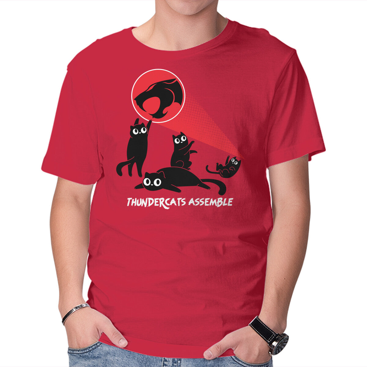 Unisex Crew Neck T-Shirt Cats Assemble Graphic Short Sleeve Casual Tee XXXL