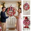 180x90cm Valentines Day Wreath Heart-Shaped Ornament Sign Valentine Day Decor Banner for Front Door Porch Patio Window Home