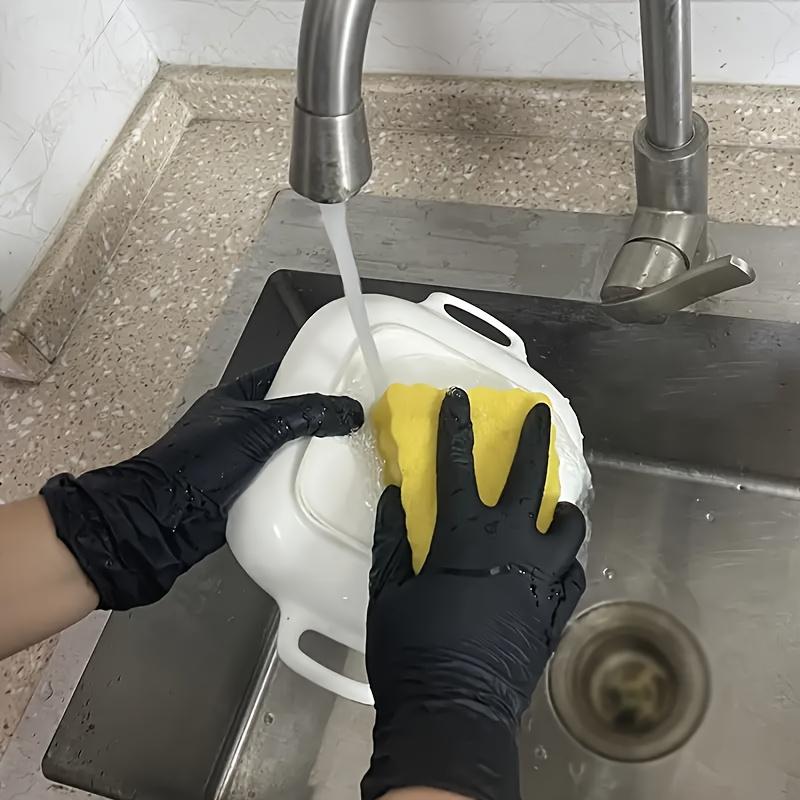 20/40/99pcs Black Nitrile Disposable Gloves, Heavy-Duty Household Gloves for Cleaning, Multi-Purpose Single-Use Protective Gloves