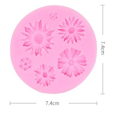 3D Sunflower Flower Petals Embossed Silicone Mold Relief Fondant Cake Decor Tool