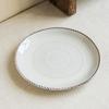 Plate Large Plate Simple Wind Plate Twist Edge Round Plate Household Vegetable Plate Dessert Plate Pasta Plate Tableware Size Plate