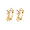 Fashionable Butterfly Zircon Earrings For Women Niche High End Sweet Versatile Hoops Charming Jewelry