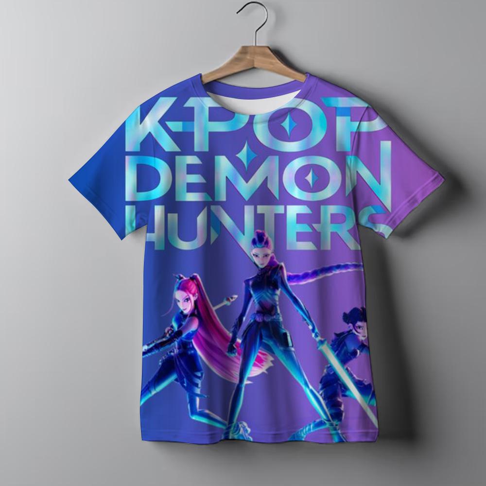 Children's Clothing KPop Demon Hunters Fans Gifts Kids Clothes Fashion Casual Tops 2025 Hot Movie Soft Cotton Baby Girls T Shirt