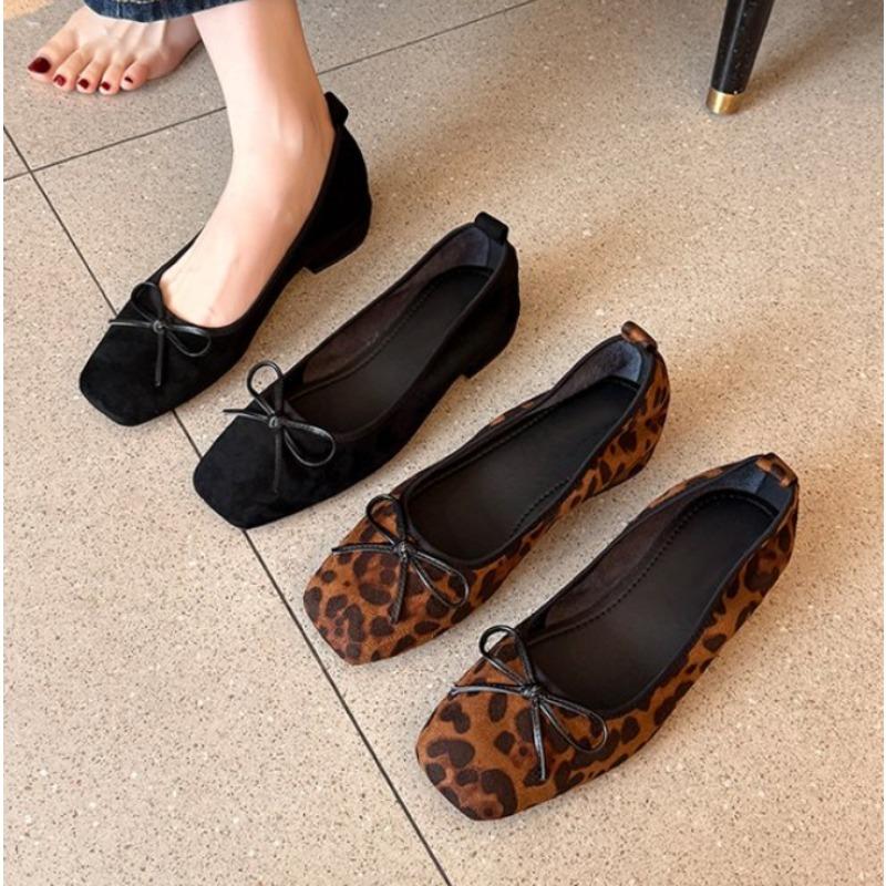 Leopard Print Women Mary Jane Shoes Casual Outdoor Square Toe Low Heel Spring Autumn Wedding Party Shoes Zapatos Mujer