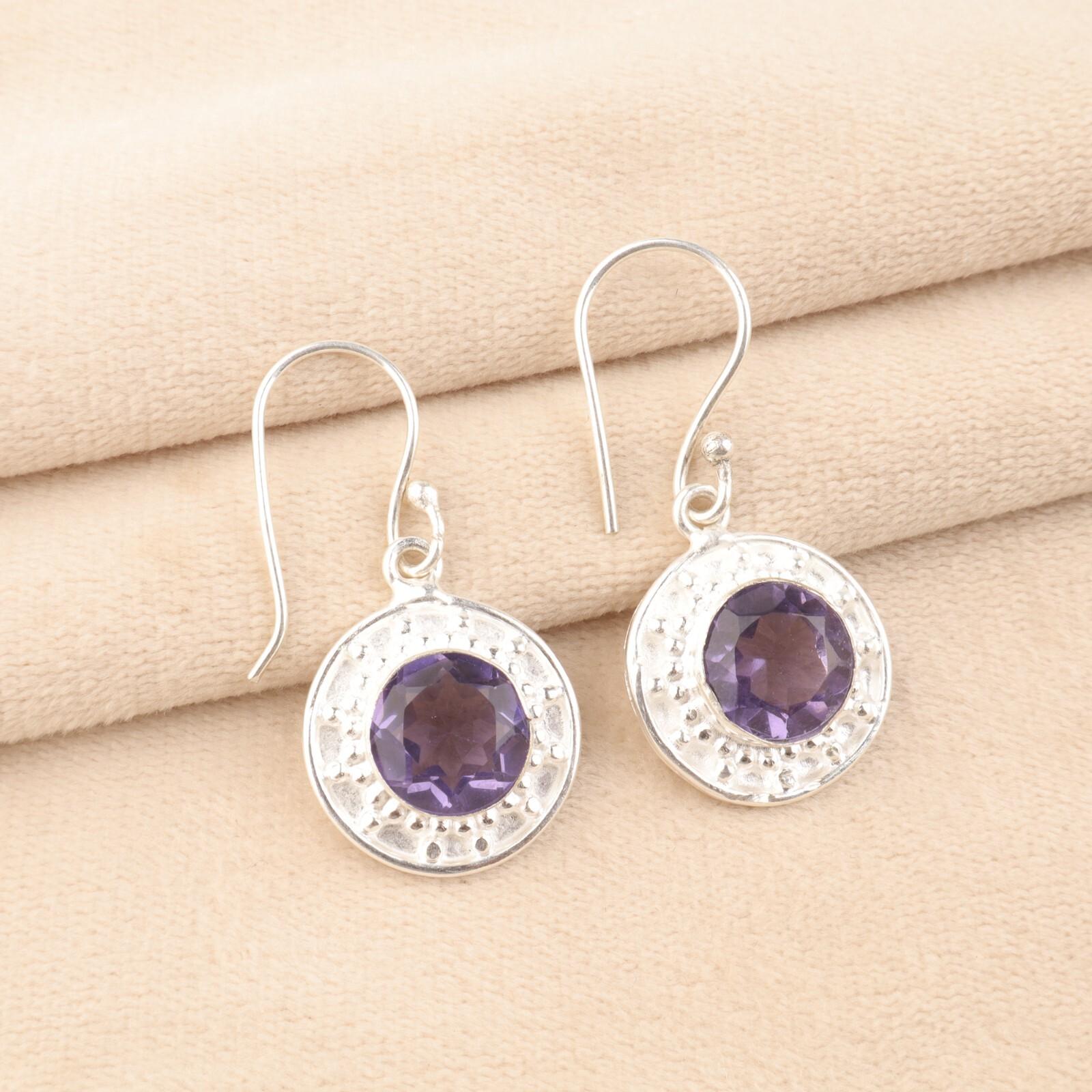 

Натуральный фиолетовый иолит 925 стерлинговое серебро ручной работы ювелирные изделия серьги для женщин EE-153-13