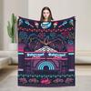 Warm Blanket Picnic Stranger Alphabet Lights Throw Blanket  Flannel Bedspread For Home Decor Comfortable Sofa Bed Cover