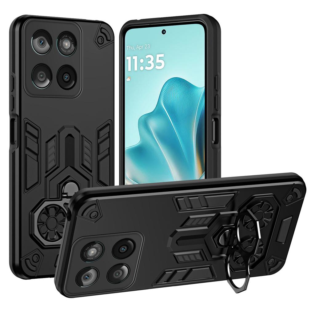 For Motorola Edge 60 Fusion 5G/Edge 60 5G Case Ring Holder Kickstand PC+TPU Shockproof Phone Cover