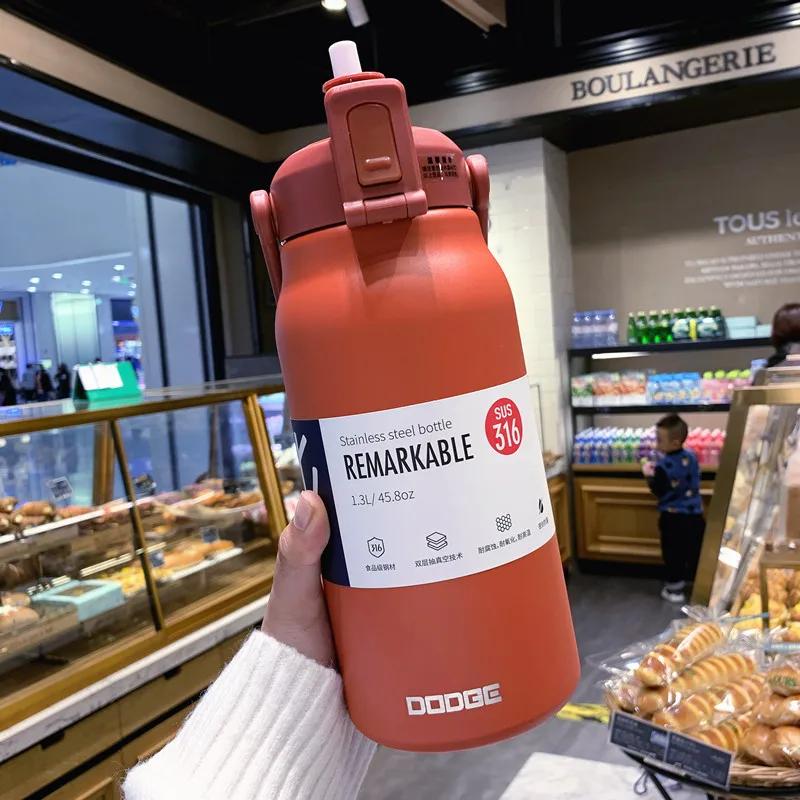 Large Capacity Thermo Bottle Portable Thermal Mug Thermos Water Bottle Tumbler Thermoses Outdoor Insulated Stainless Steel Cup