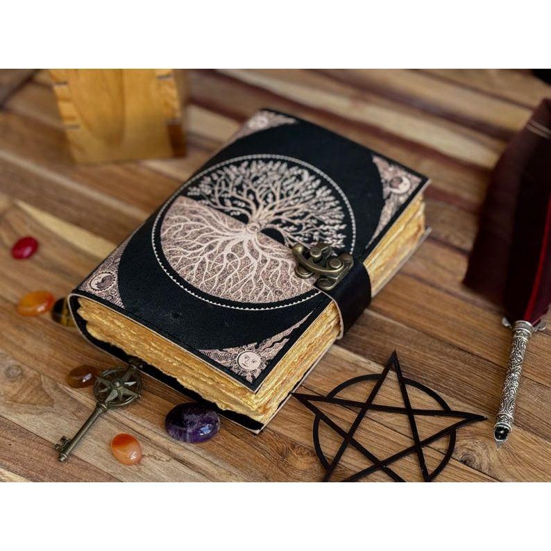 Leather Journal Tree of Life - Genuine Leather Notebooks For Women - Beautiful Journal For Sketches Book Traveling Book Blank Spell Book
