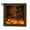 Unique Halloween Gifts Lighted Frame Ornaments Light Up Shadow Box Warm Ornaments Atmosphere LED Lights for Home Living Room Bedroom Decor