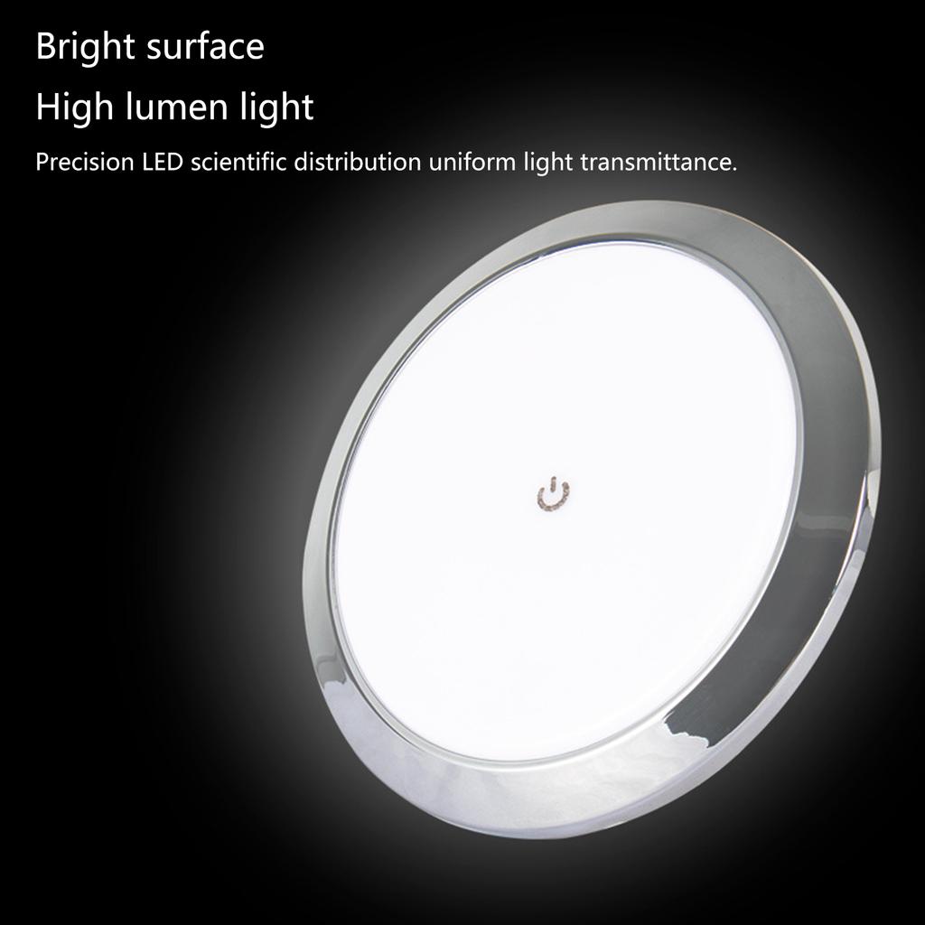 Surface Mount LED Ceiling Downlight 12V/ Touch Switch Puck Lamp Dome Light for Camper Van Marine Interior Accessories