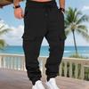 Moda Autunno Inverno 2025 da Uomo Tasca Casual Versatili Semplici Monocolore Pantaloni da Pendolare