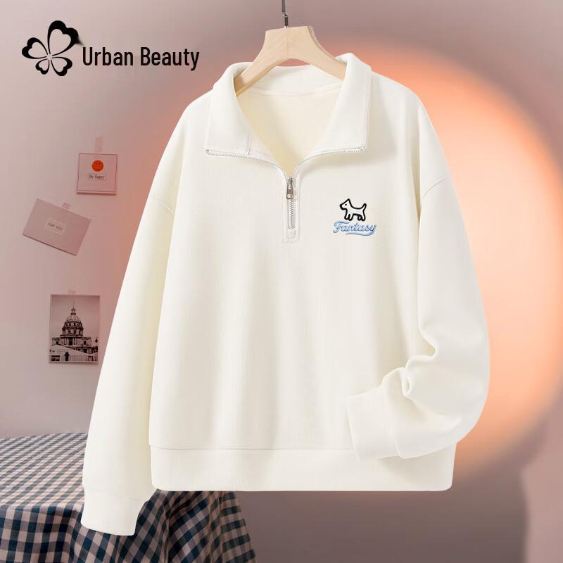Dushi Liren Women's Plush Fleece Half-Zip Polo Sweatshirt