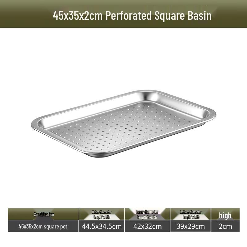 Allied 304 Stainless Steel Perforated Square Basin
