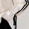 Bow Tie Women Long Sleeved T-shirts V-neck Loose Long Sleeved Pullover Tee Korean Style Autumn New Fashion Women's Top