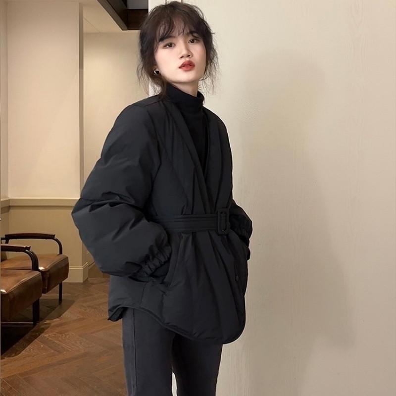 

Down Jacket Collarless Waist Autumn and Winter Korean Version Slim Jacket M