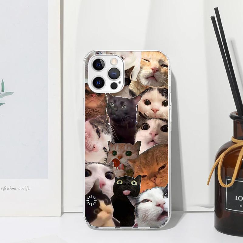 Crying Cat Memes Phone Case For Iphone 17 Air 16 15 Plus 16E 14 Pro Max 13 Mini 12 11 7 8 SE Fundas Soft Back Cover 17 Air 16 15